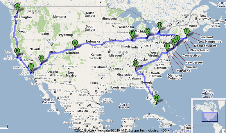 A rough overview of the route